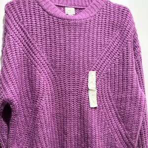 a new day Women's Purple Knit Crew Neck Sweater